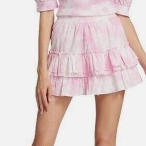 GENERATION LOVE pink tie dyed tiered skirt size S/M